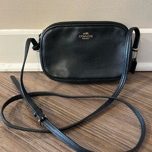 Coach Midnight Black Leather Shoulder Bag